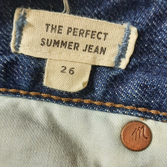MADEWELL PERFECT Jeans Cropped Distressed 100% Cotton Taper Leg Denim Fall - Picture 10 of 12